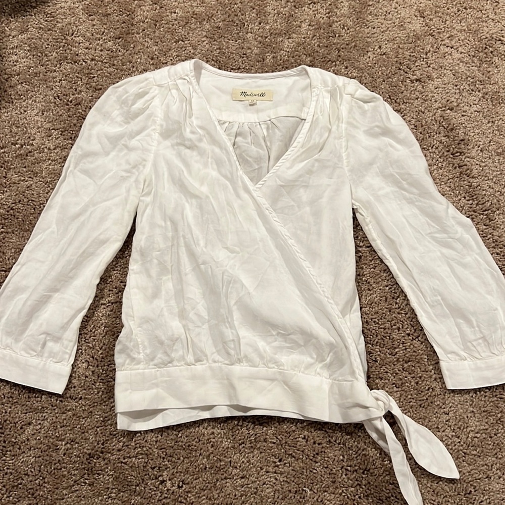 White Madewell Side Tie Top XS